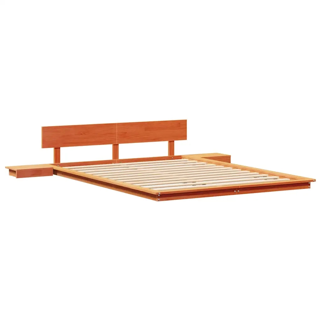 Struttura del letto con testiera Marrone 140 x 200 cm legno