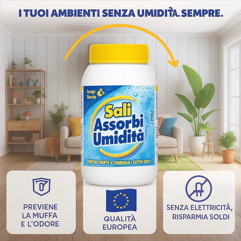 4 x 750gr Ricarica in Sali Assorbiumidità Inodore, Deumidificatore casa muffa, Assorbono Efficacemente l'Eccesso di Umidità senza l'elettricità - Neutralizzatore di Odori