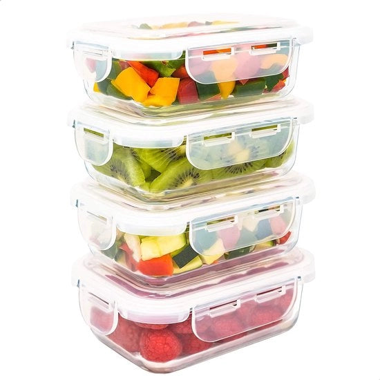 Contenitori di Stoccaggio Alimentare in Vetro - Set di Contenitori di Stoccaggio Alimentare in Vetro