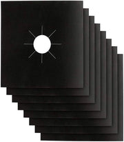 Capotasto per bruciatore a gas - Nero, 0,2 mm doppio strato spessificato, riutilizzabile, rivestimento antitutto, facile da pulire, adatto per cucine/cucina. Capotasto per bruciatore a gas, 27,4 cm x 27,4 cm (8 pezzi).