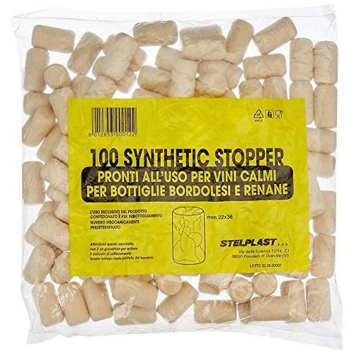 Tappi Sintetici Stopper 100 Pz Manual mm. 22x38