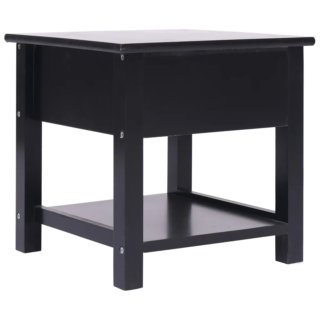 Tavolino Laterale | Tavolo laterale Nero 40x40x40 cm in Legno di Paulownia