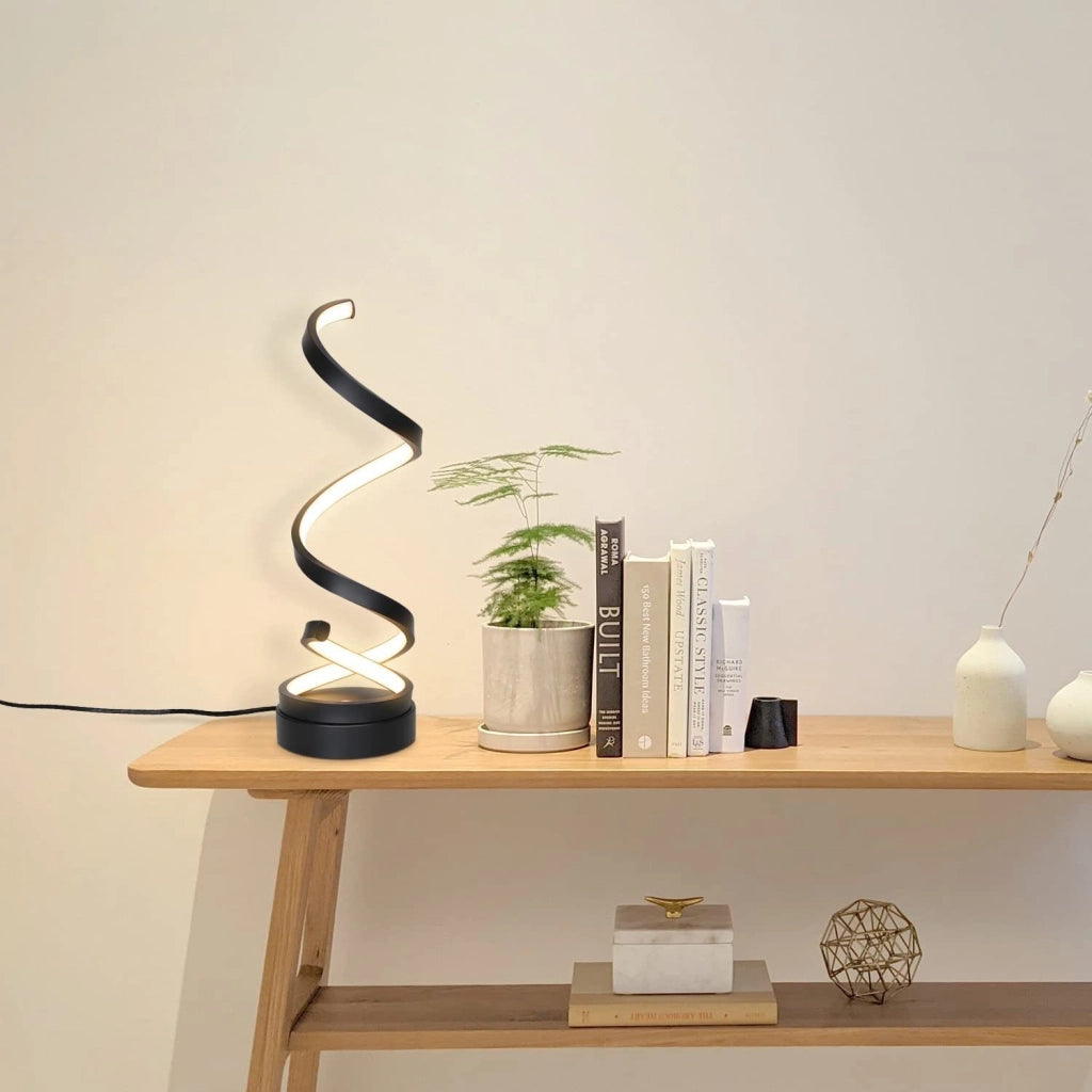 ZMH Lampada da tavolo LED moderna 12W dimmerabile touch a spirale per soggiorno comodino