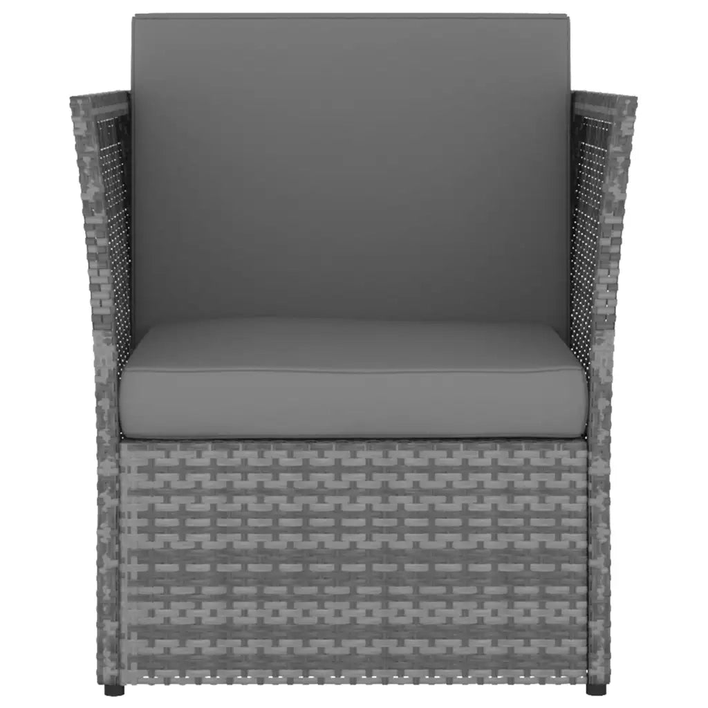 Sedia da Giardino | Sedie da Esterno con Poggiapiedi in Polyrattan Antracite