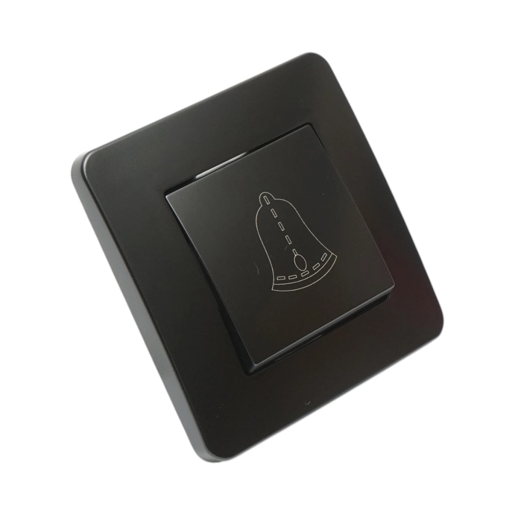 Interruttore campanello a pulsante da incasso nero 220V, 10AX, PC 80x80mm