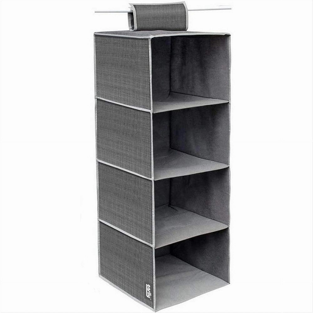 Trade Shop - Organizer Per Armadio Con 4 Ripiani Porta Oggetti Salvaspazio 80x30x30 Cm 69702 -