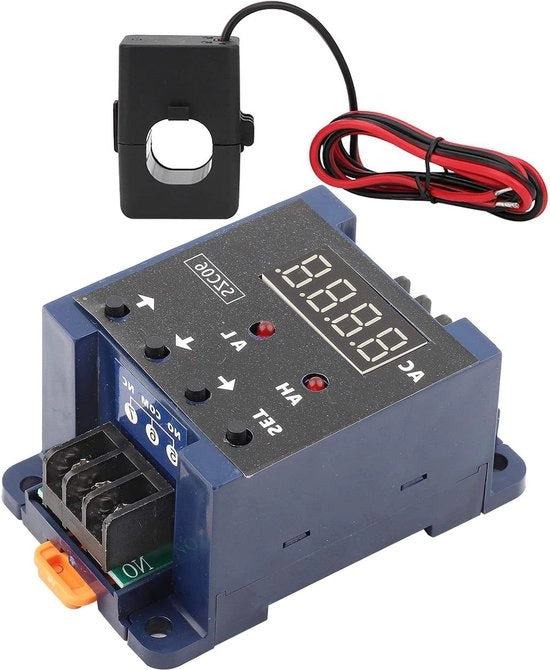 Ampèremetro Digitale 0.3-50A Campo di Misura Limite Superiore-Inferiore di Allarme Ritardo Relè Detettore Tensione AC110-220V