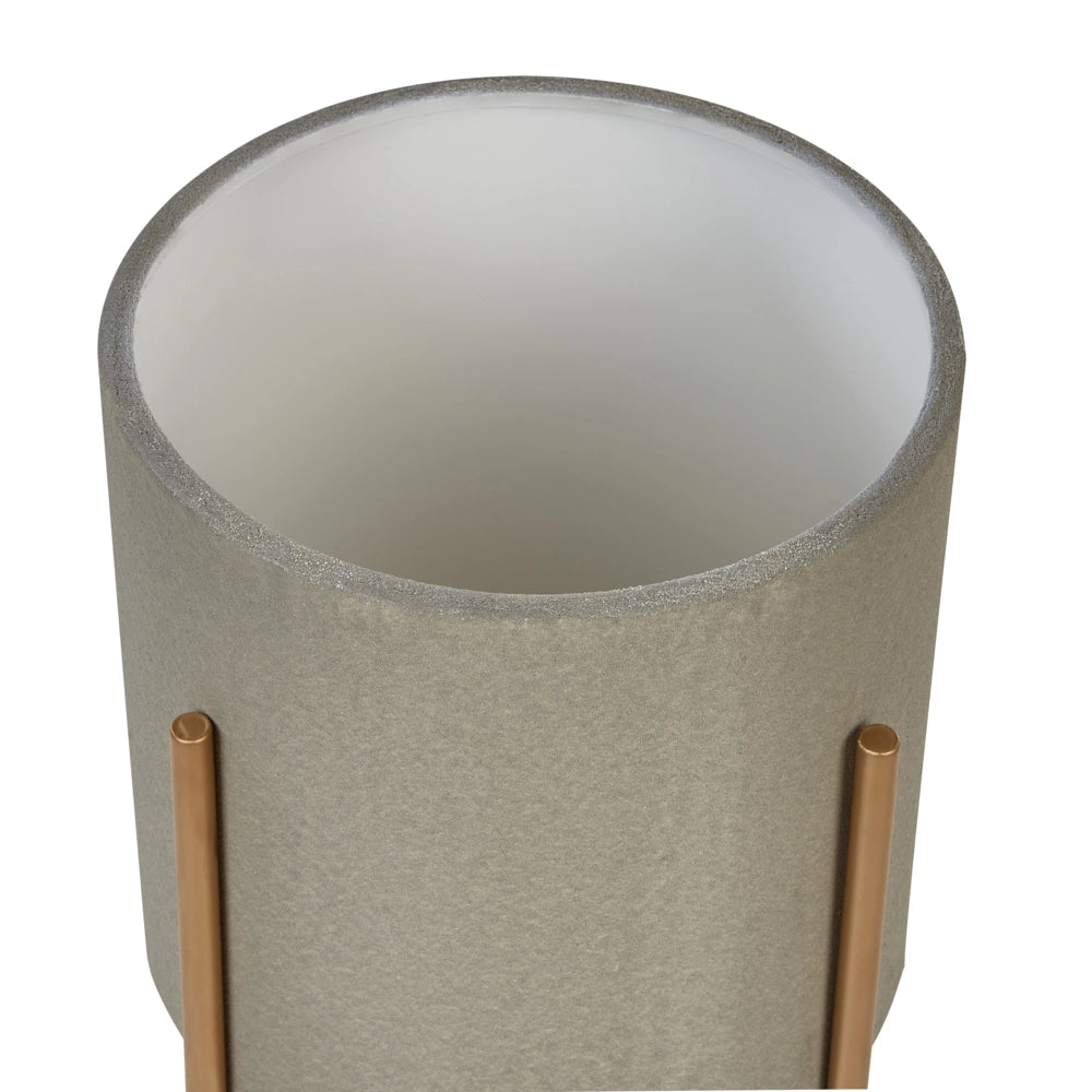 Fioriera in metallo grigio 33 x 33 x 62 cm per interno ed esterno