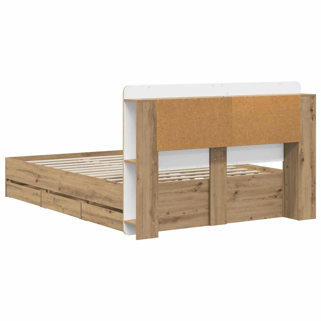 Struttura del letto con stoccaggio e testata Rovere Artigianale 3445801