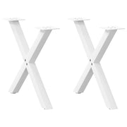 Gambe per Tavolino da CaffÃ¨ a X 2 pz Bianche 60x(42-43) cm Acciaio