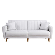 Divano letto a 3 posti in tessuto "Aqua" 205 x 85 x 85 cm - Crema
