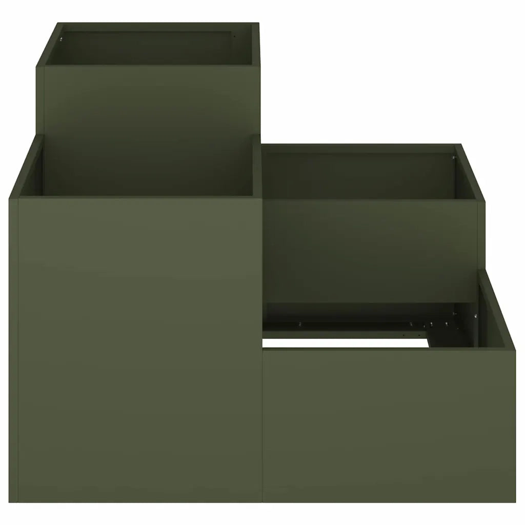 Vaso da giardino Oliver verde 80 x 80 x 60 cm Acciaio 865858
