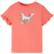 Maglietta da Bambina a Maniche Corte Corallo 104cod mxl 85352