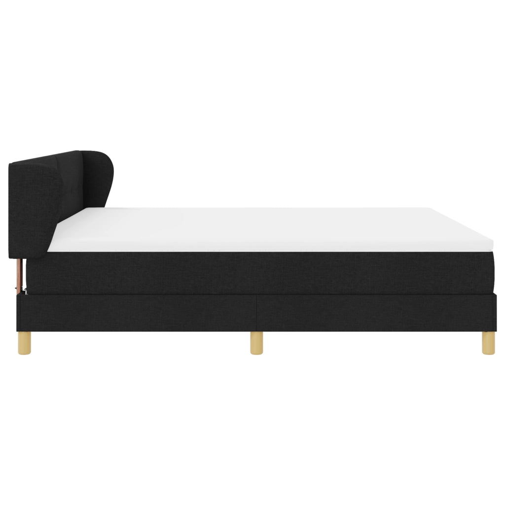 Letto Box Spring con Materasso Nero 180x200 cm Tessuto