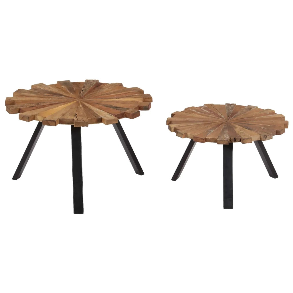 Tavolini da Salotto 2 pz in Legno Massello di Recupero 247933