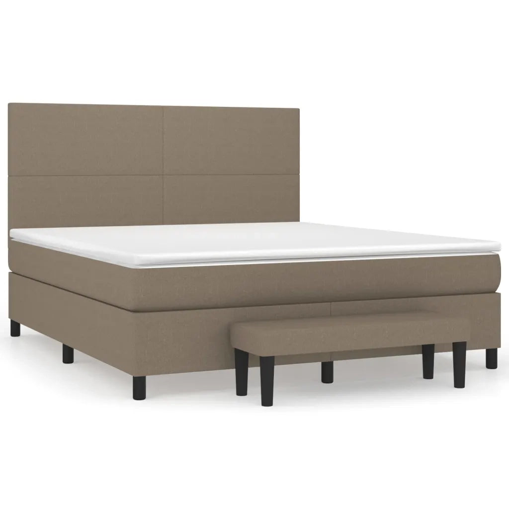Giroletto a Molle con Materasso Tortora 180x200 cm in Tessuto 3136457