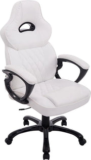 Sedia ufficio Nilo - Bianca - Pelle sintetica - Sedia ufficio e gaming ergonomica - Su ruote - Per adulti - Regolabile in altezza