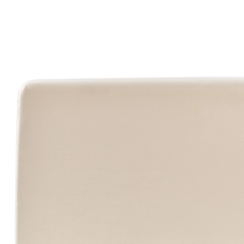 Letto Ottomano Beige Chiaro Velluto Tappezzato 140 x 200 cm Testiera Travestita Funzione Contenitore