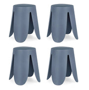 Set 4 Sgabelli  Ø37x47 cm in Similpelle Imogen Ottanio