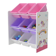Scaffale portaoggetti per bambini Muxía con 9 scomparti aperti bianco/viola/rosa 03_0006988