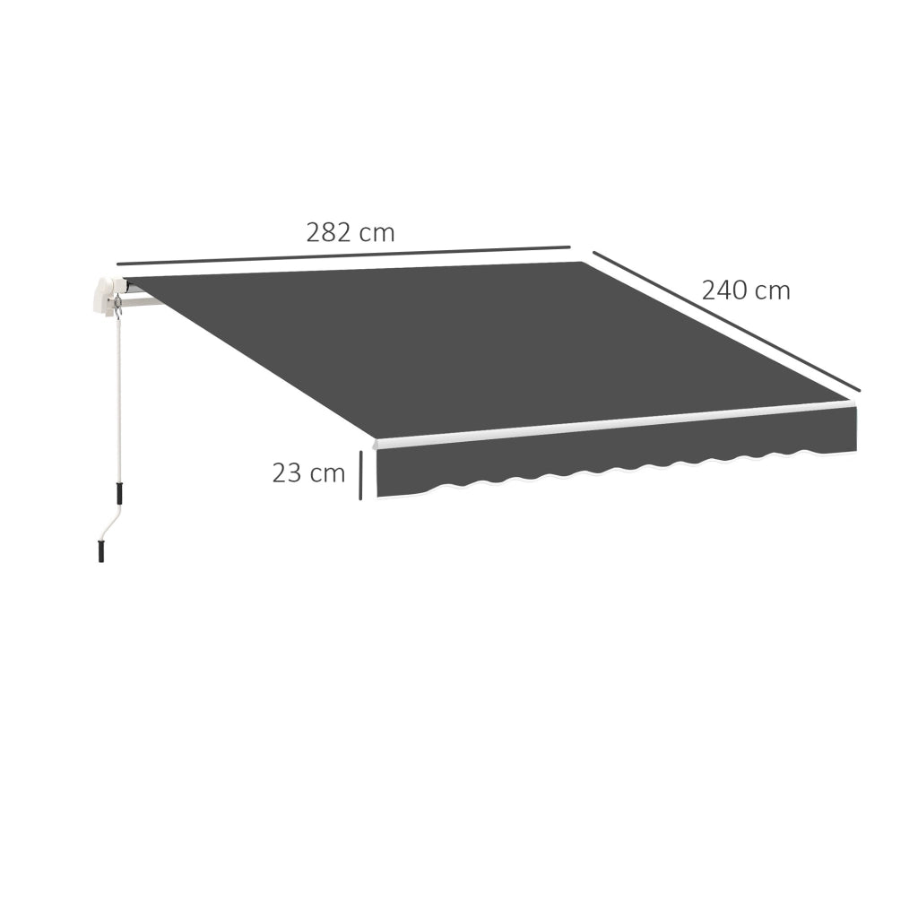 Tenda da sole in poliestere ad alta densit¨¤ 280 g/m2 anti-UV ¨C zephmum ¨C grigio 2.82x2.4 m