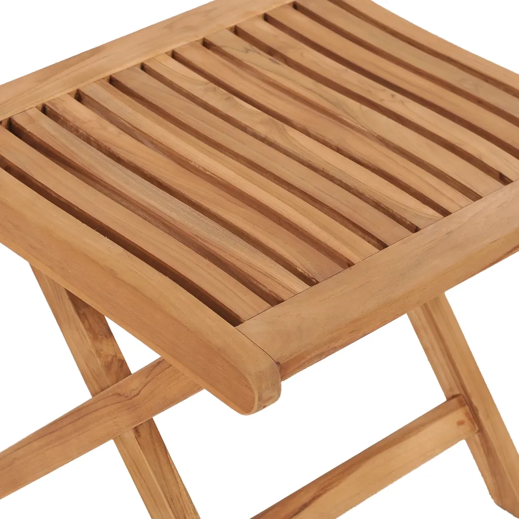 Poggiapiedi Pieghevole 46,5x49x41,5 cm Legno Massello di Teak 48981