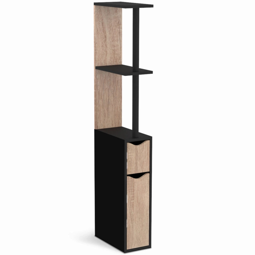IDMarket - Mobile WC a 2 ante in faggio e nero WILLY