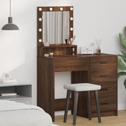 Scrivania per Trucco con Luci LED - Rovere Marrone - 50x41x135 cm