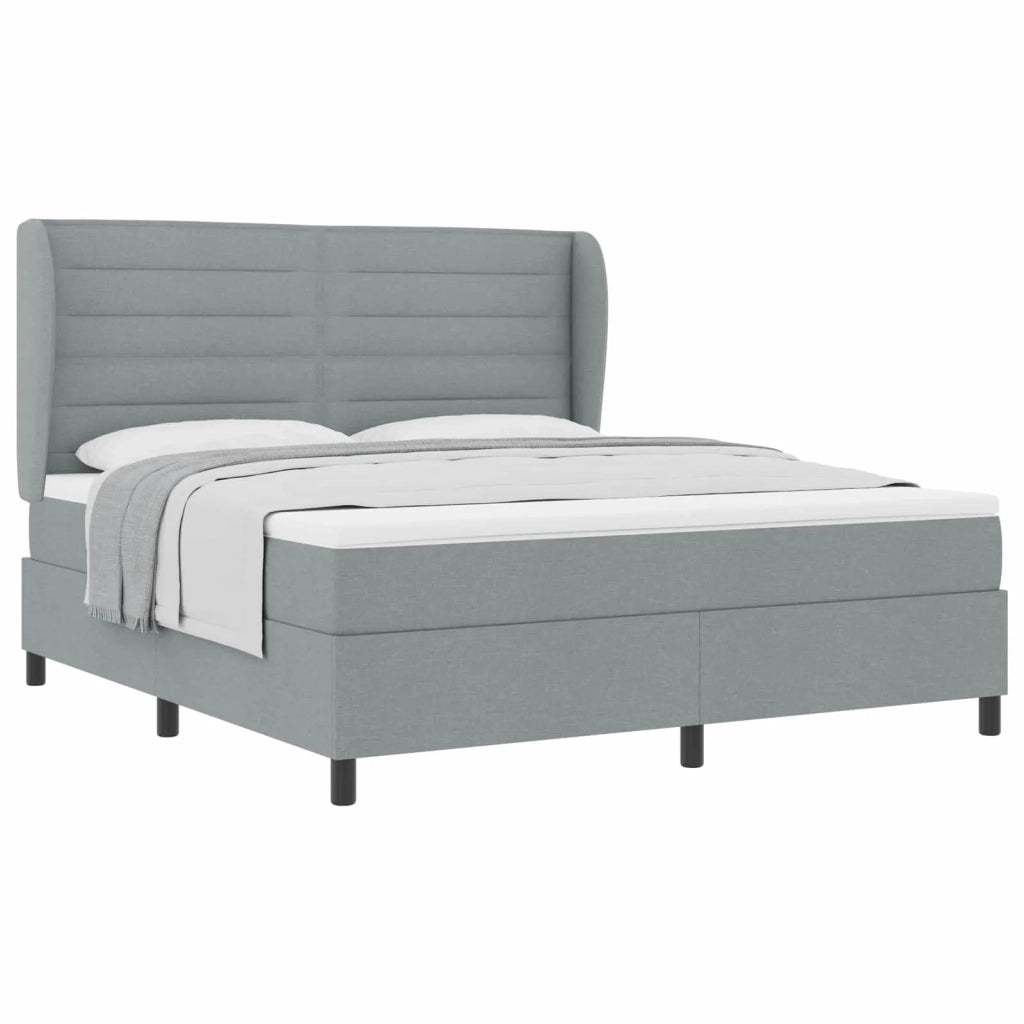 Letto a molle con materasso Grigio chiaro 180 x 200 cm Tessuto 3340515