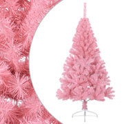 Albero di Natale Artificiale-Decorazioni natalizie a Met¨¤ con Supporto Rosa 150cm PVC