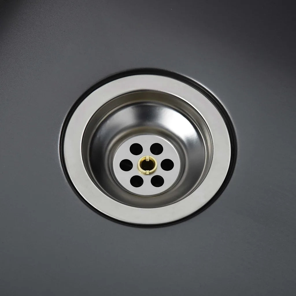 Lavello da Cucina Lavorato a Mano Nero in Acciaio Inox 51527
