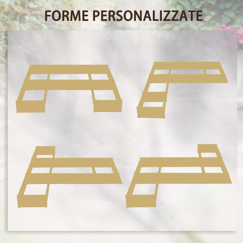 Fioriera da Esterno 5 Pezzi componibili ¨C zephmum ¨C Legno di Abete 230x230x28 cm
