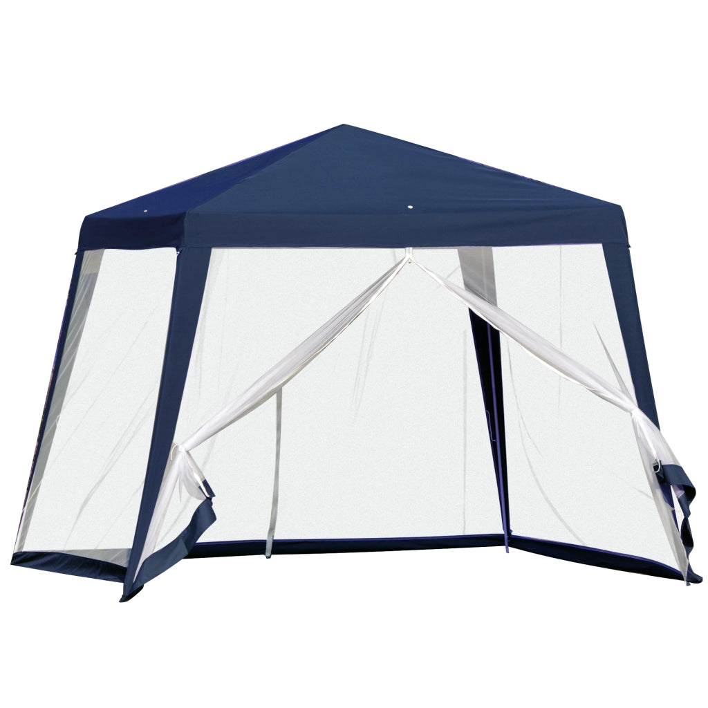 Gazebo da giardino ¨C zephmum ¨C blu metallo poliestere 3x3 m