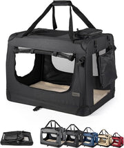 Bancopieghevole per cani 70 x 52 x 50 cm Scatola di trasporto moderna con cuscino Leggera e solida nera