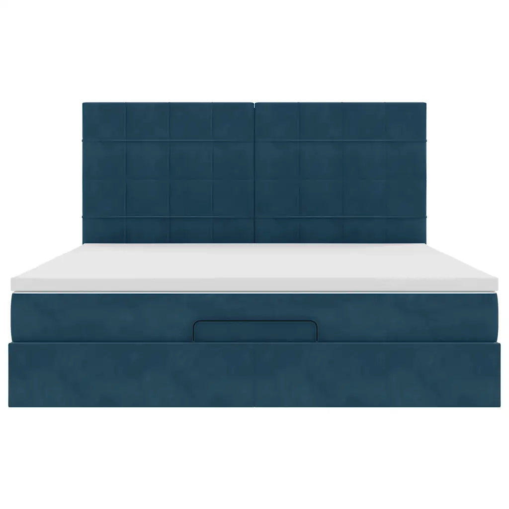 Struttura Letto Pouf con Materassi 160x200 cm Velluto