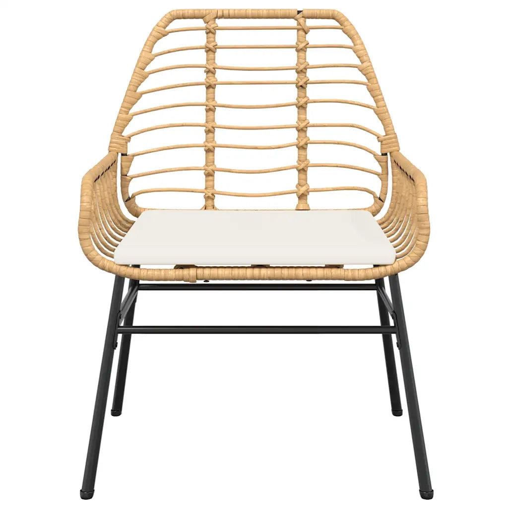 Set da Pranzo da Giardino 9 pz con Cuscini Polyrattan Vetro