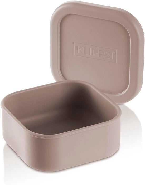 Lunchbox piccolo - contenitore di pane riutilizzabile - 620 ml - beige - platina-siliconen