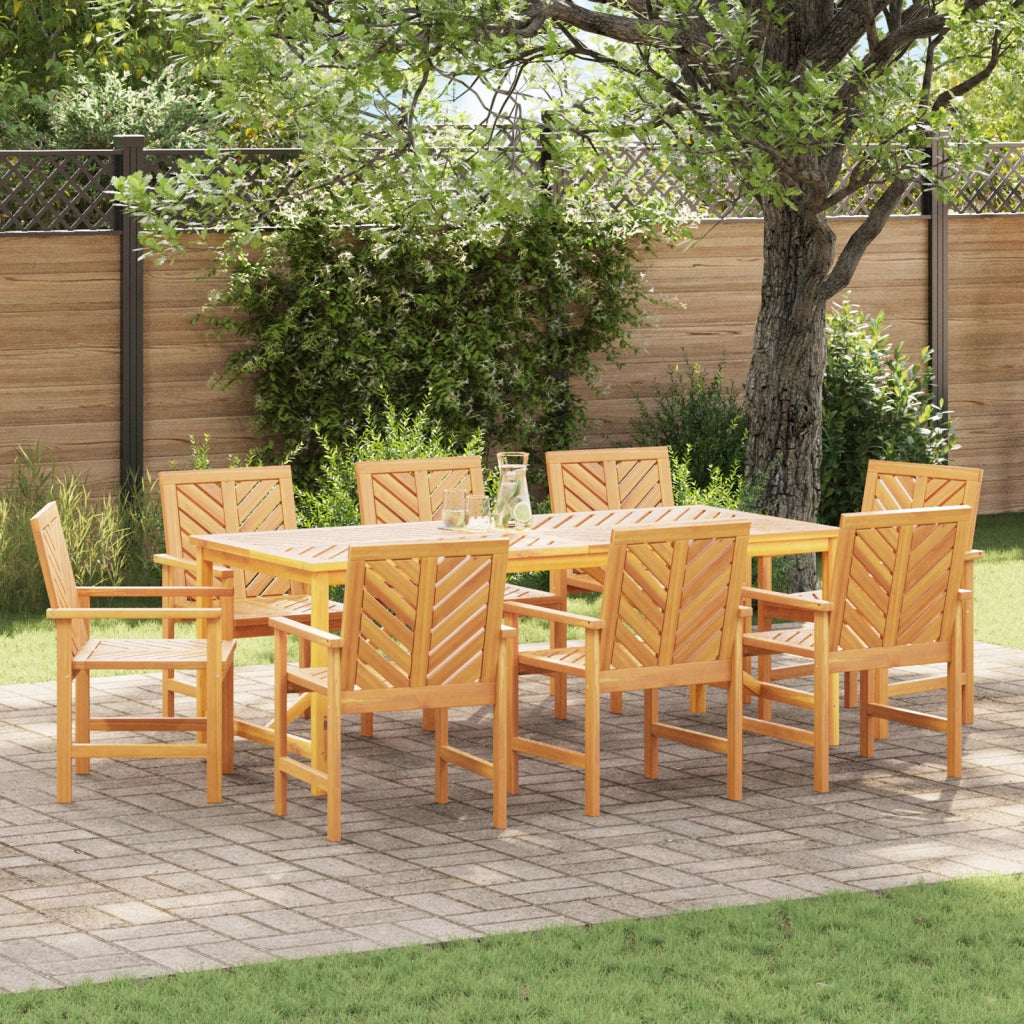 Set Pranzo Giardino 7 Pezzi Legno Massello Acacia