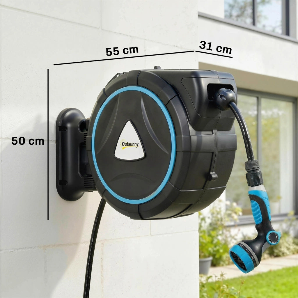 Avvolgimento Automatico Parete Irrigazione 23+2m ¨C Zephmum ¨C Blu 55x31x50cm