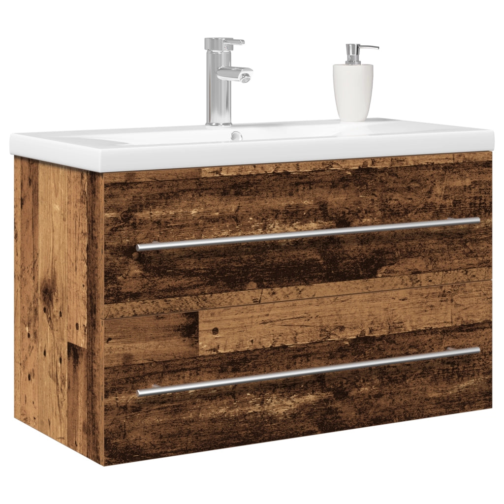 Mobile per Lavabo con Lavandino Integrato Finitura Legno Vecchio