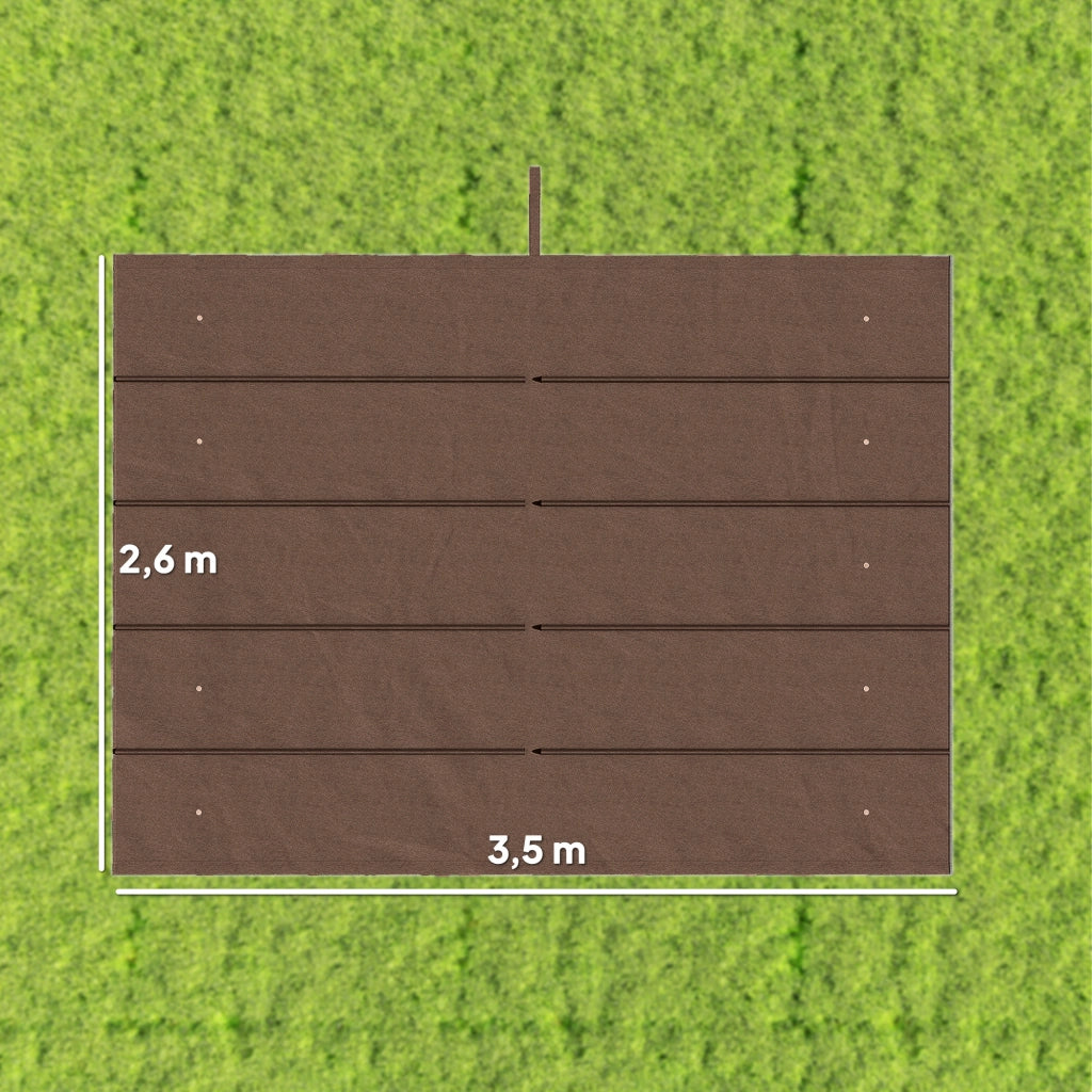 Tettoia Pergola Retrattile 4x3m ¨C zephmum ¨C Marrone, Polyester, 350x260cm
