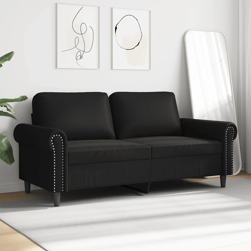 Divano a 2 Posti Nero 140 cm in Similpellecod mxl 83305
