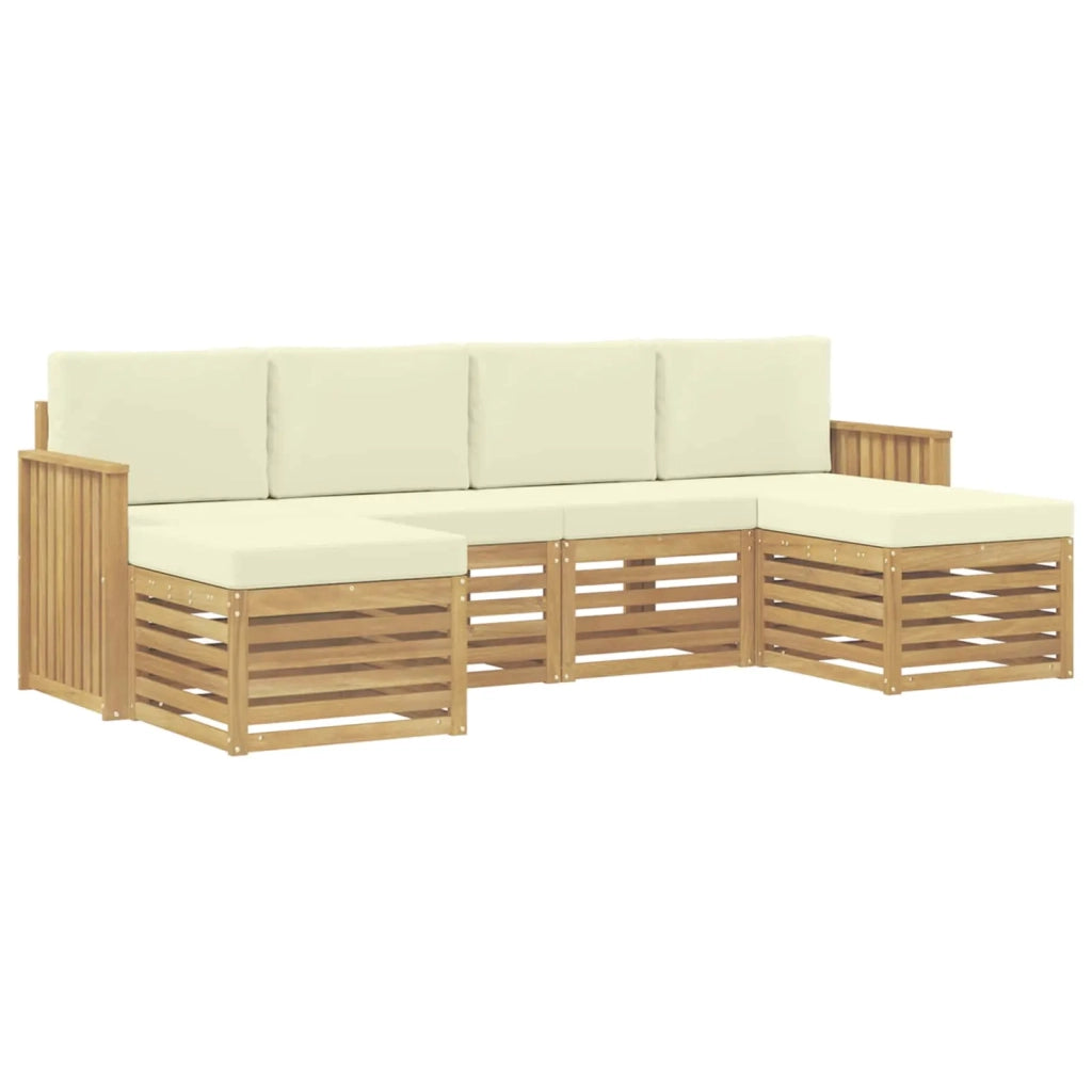Set di divani da esterno 6 pcs Bianco e Crema 3392270
