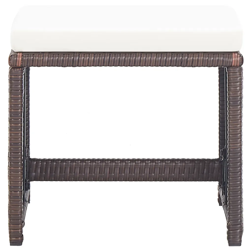 Sgabelli da Giardino 4 pz con Cuscini in Polyrattan Marrone cod mxl 5810