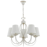 Lampadario sospeso Alfa IRMA bianco anticato conico 5xE14