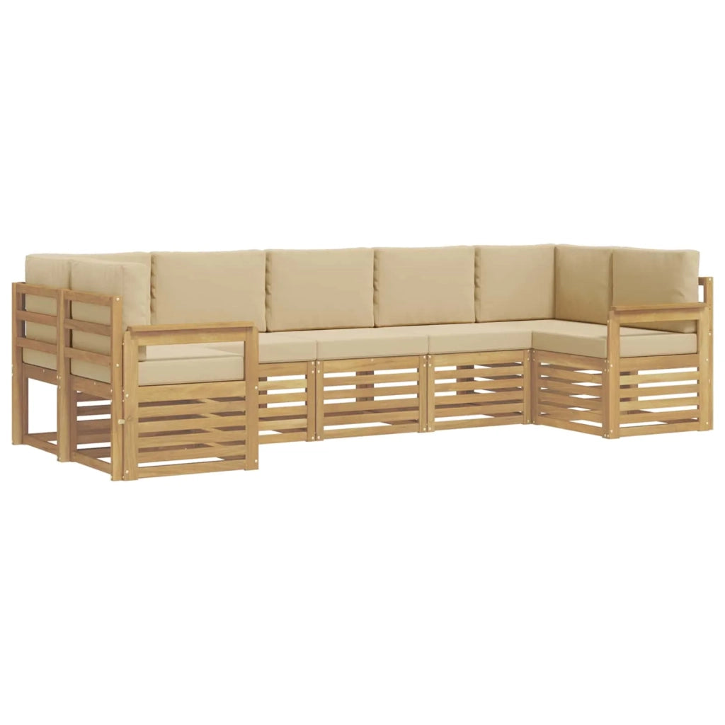 Set di divani da esterno 6 pcs Bianco e Beige 3392423