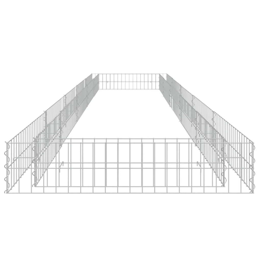 Aiuola rialzata in gabbione di acciaio zincato 500 x 100 x 20 cm Argento 02_0039897