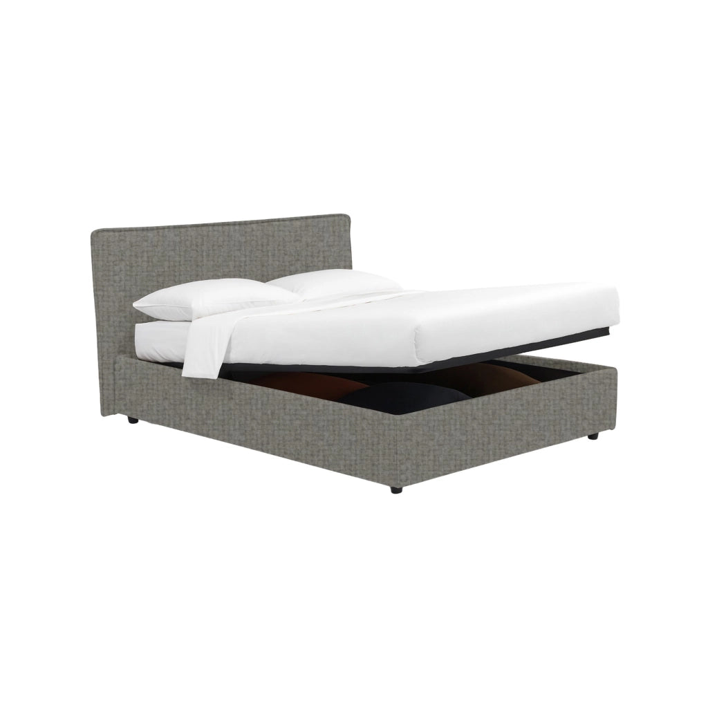 Oldham, Letto Piazza e Mezza Sfoderabile Made in Italy, Grigio Cenere