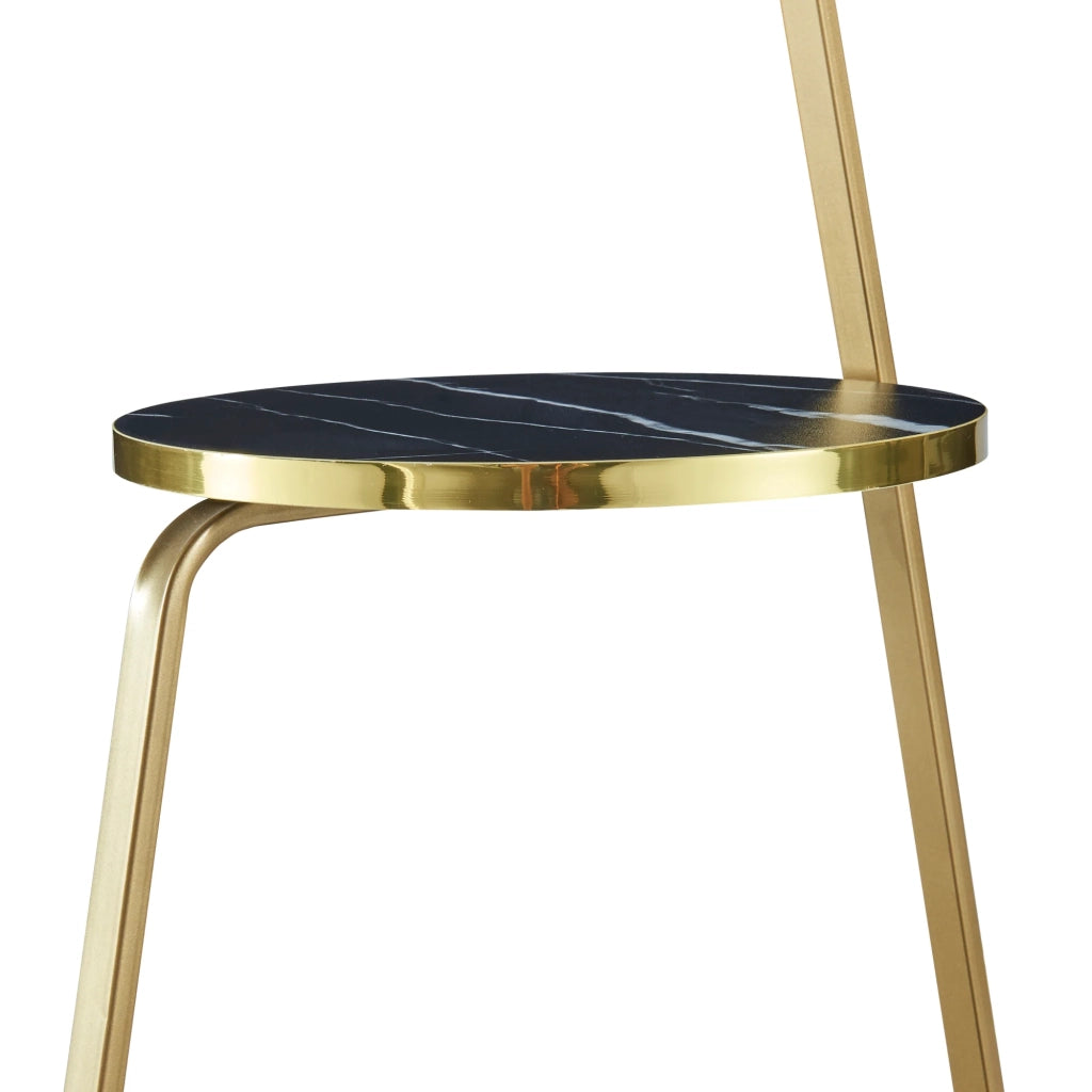 Tavolino laterale a 3 ripiani 74 x 46 x 37 cm marmo nero / marmo bianco / oro 03_0008649