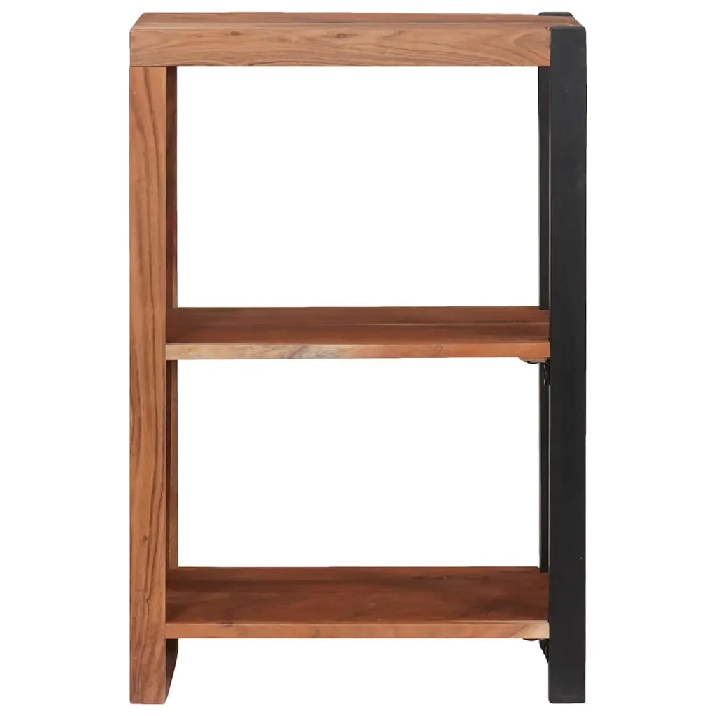 vidaXL Libreria Marrone, Nero 50 x 30 x 75 cm Legno di Acacia Massello